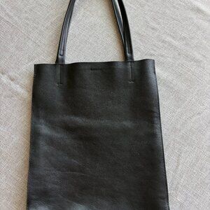 Minor History Black Leather Tote Bag